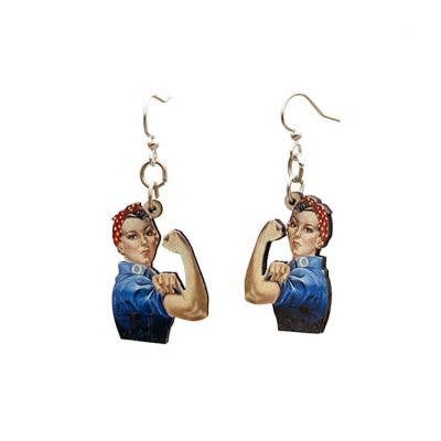 Rosie the Riveter Earrings by Green Tree Jewelry