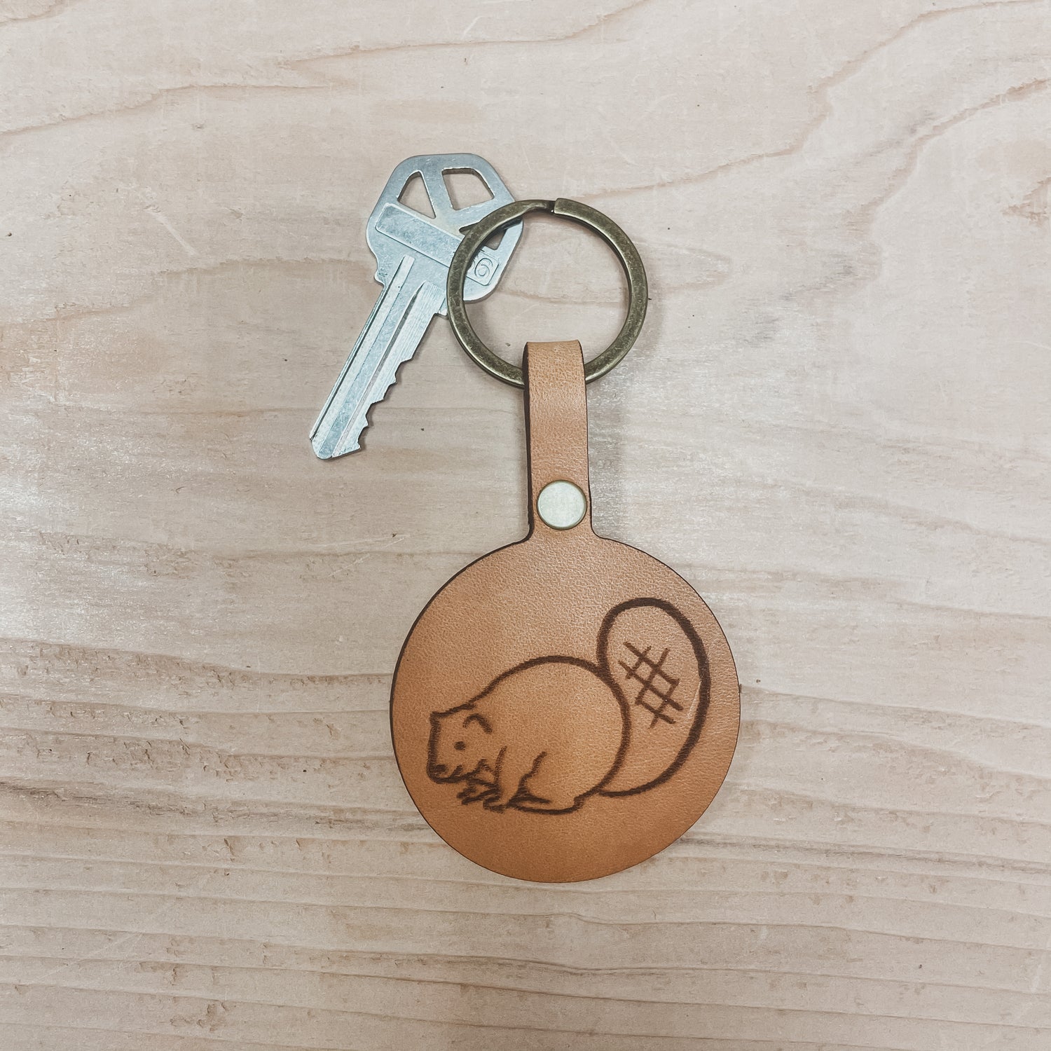 Beaver round Keychain