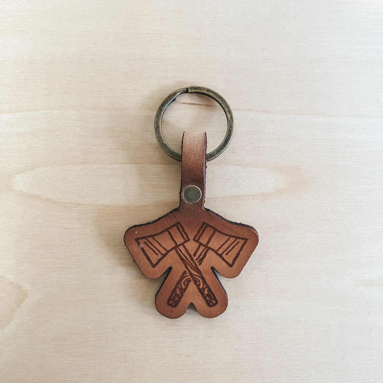 Crossed Axe Cutout Keychain