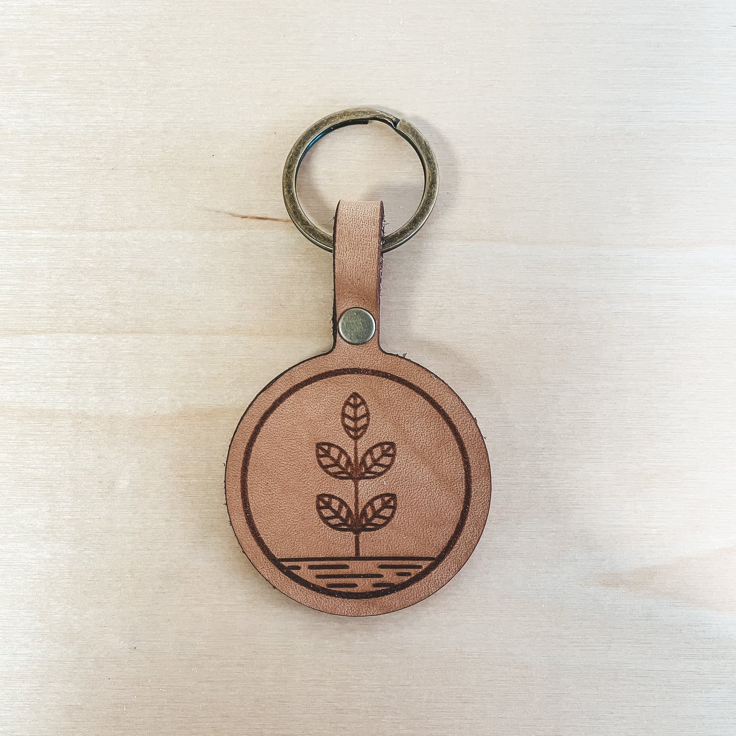 Rubber Tree Circle Keychain