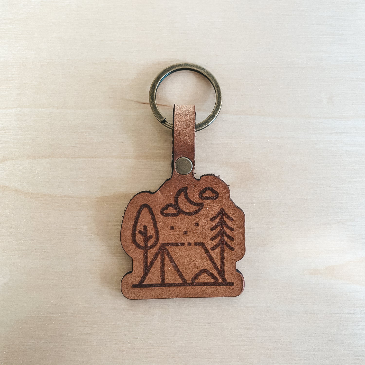 Simple Campsite Cutout Keychain