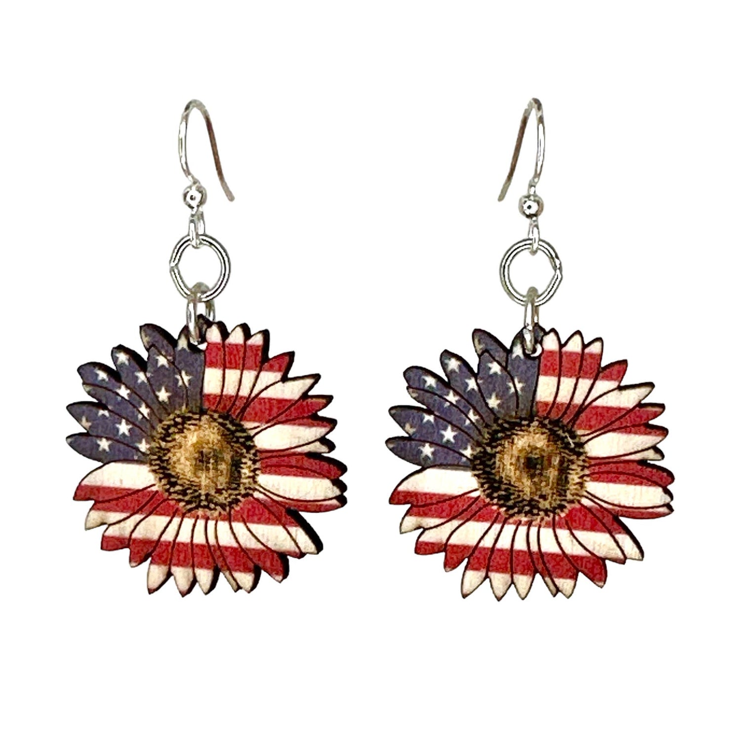 American Sunflower Earrings by Green Tree Jewelry