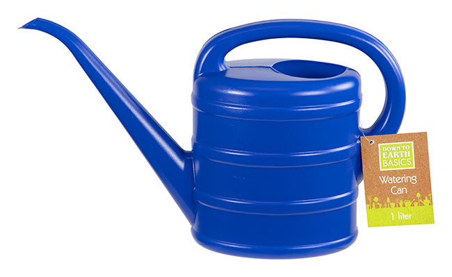 Plastic Watering Can (Blue) - Down To Earth (1L)