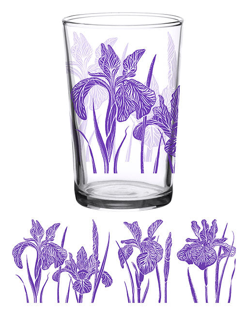 Juice Glasses - Vintage Iris Design - Down To Earth