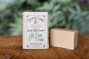 Tea Tree Goat Milk Soap by Boring Goats (Full Bar)