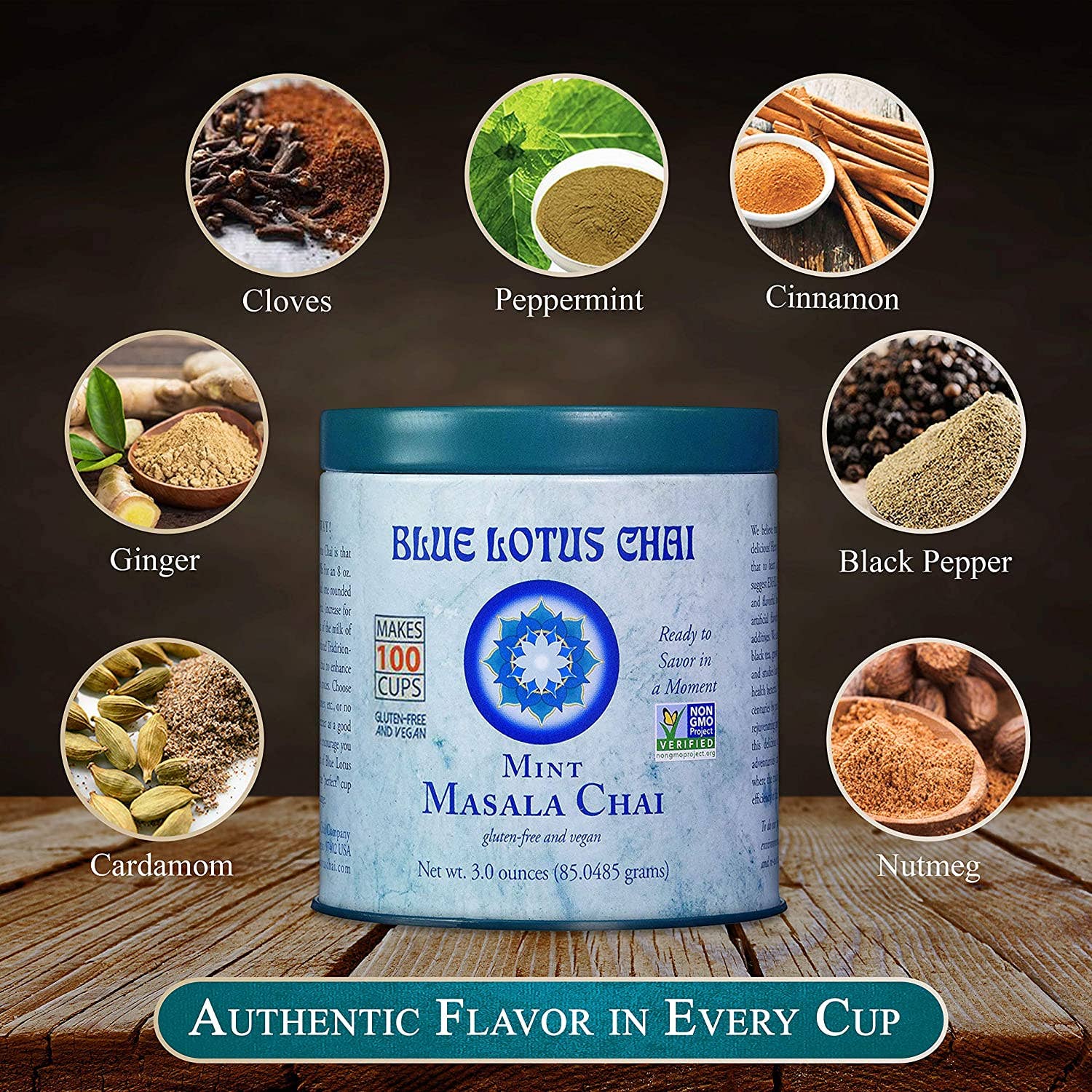 Mint Masala Chai by Blue Lotus Chai Company - 3oz Tin (100 cups)