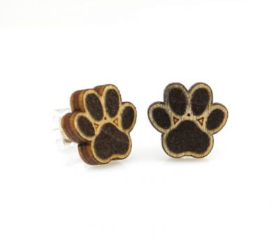 Puppy Paw Stud Earrings by Green Tree Jewelry