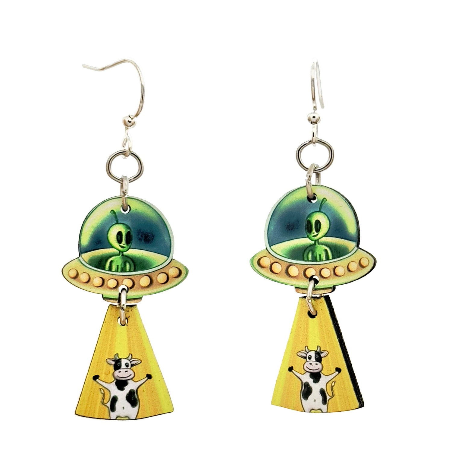 Alien Beam Me Up Earrings by Green Tree Jewelry