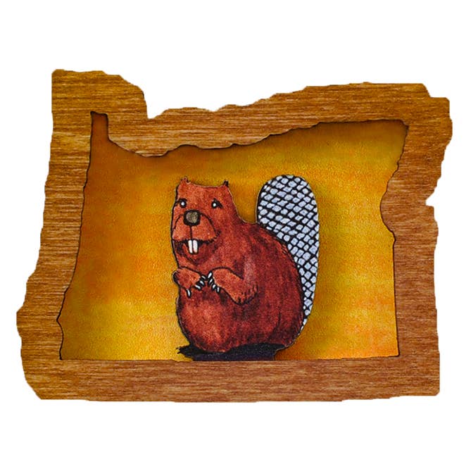 Refrigerator Magnet Oregon Beaver