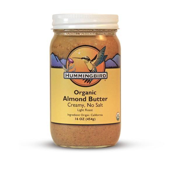 ALMOND BUTTER, CREAMY, LIGHT ROAST by Hummingbird 16oz