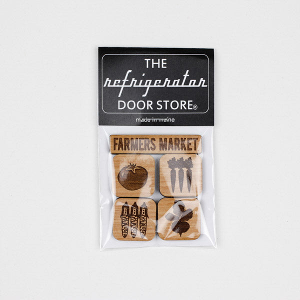 Refrigerator Magnets Farmers Market 5- Piece Set (Brown)