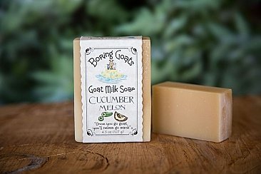 Cucumber Melon Goat Milk Soap by Boring Goats (Full Bar)