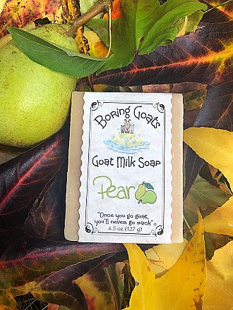 Pear Goat Milk Soap by Boring Goats (Full Bar)