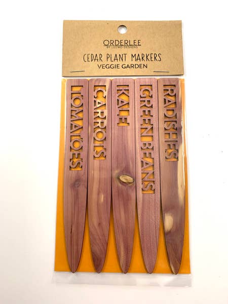 Veggie Garden Cedar Plant Markers - LeeMo Designs