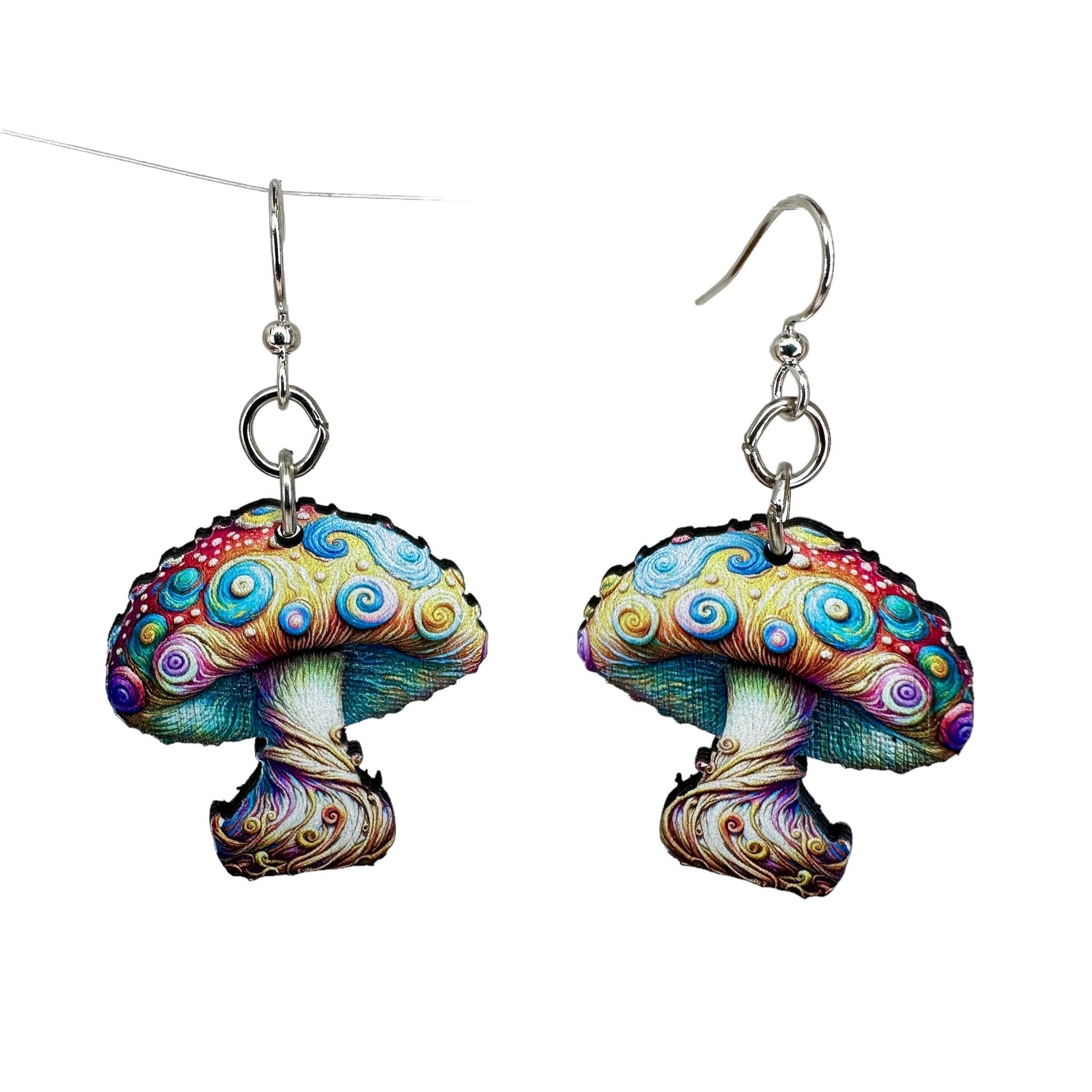 Van Gogh Mushroom Earrings by Green Tree Jewelry