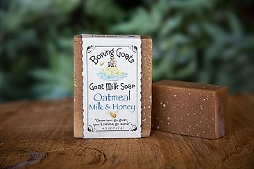 Oatmeal Milk & Honey Goat Milk Soap by Boring Goats  (Full Bar)