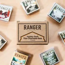 Thin Chocolate Bars Variety Pack by Ranger Chocolate Co. - 12-pack