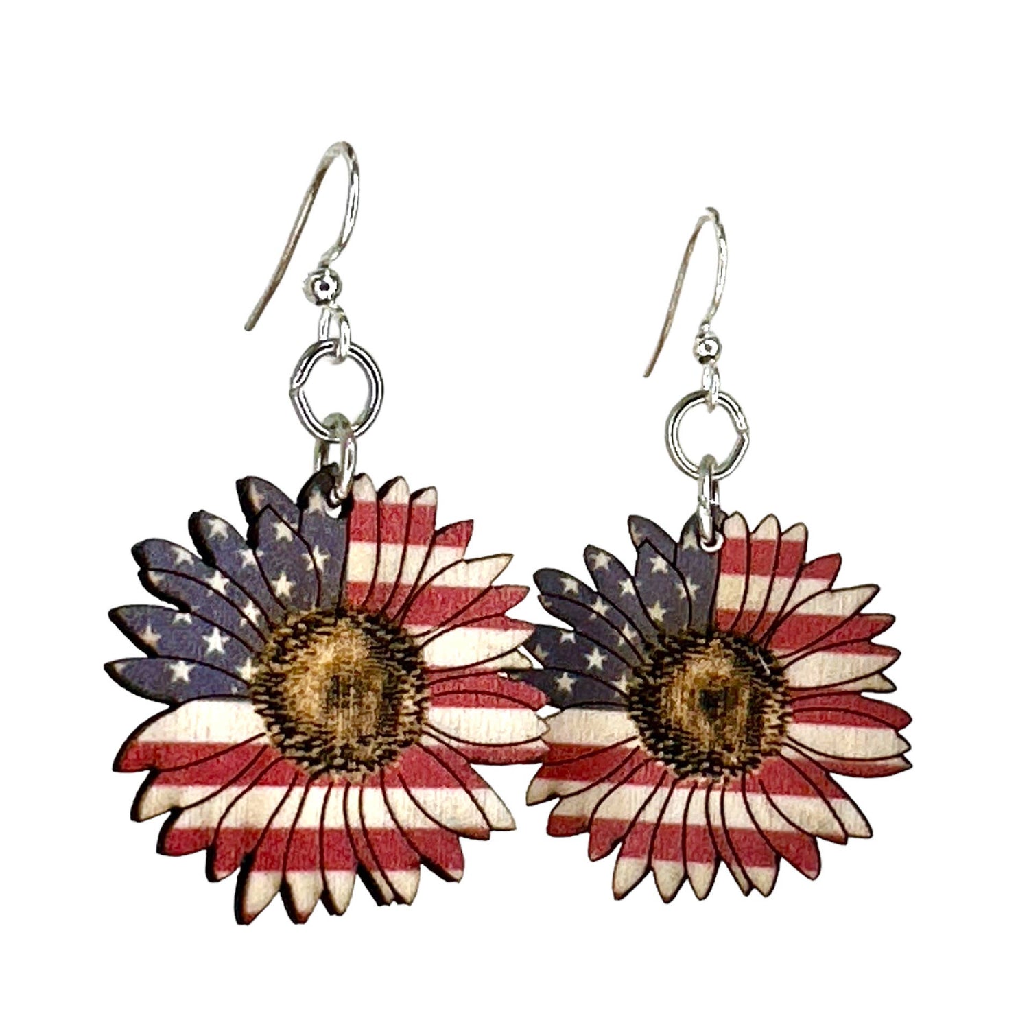 American Sunflower Earrings by Green Tree Jewelry