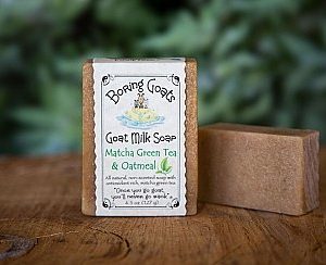 Boring Goats - Matcha Green Tea & Oatmeal Goat Milk Soap - Full Bar